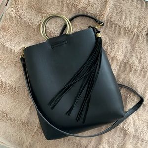 Black bag with gold handles